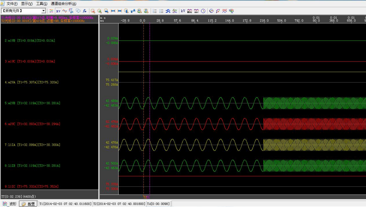 故障录波波形图分析
